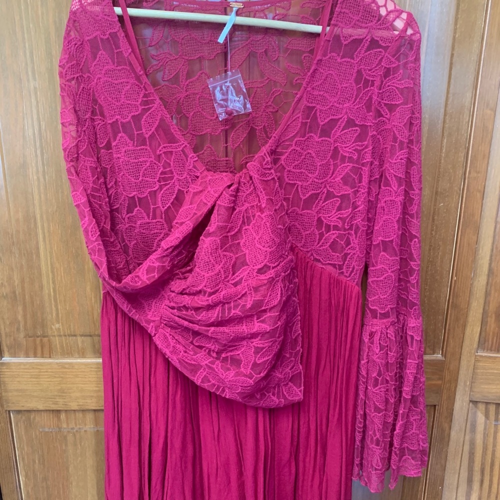 Free People With Love From India Dress Red/Rouge L